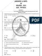 WBJEE 2014 Physics Question Paper With Solutions