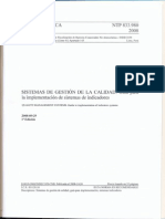 NTP 833.980 2008 SISTEMAS de GESTION de LA CALIDAD. Guia para La Implementacion de Sistemas de Indicadores