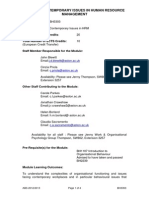 BH3303 Contemporary Issues in HRM Module Outline