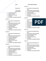 JC Speaking Activities OUTLINE