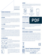 TN2 Thermometer Operating Instructions: Electronic Temperature Instruments LTD WWW - Etiltd.co - Uk