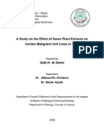 A Study On The Effect of Some Plant Extracts On Certain Malignant Cell Lines in Vitro