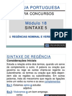 Módulo 18 - Sintaxe 5 - Regências Nominal e Verbalii