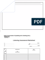  Listening Marksheet