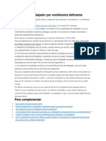 Despido Del Trabajador Por Rendimiento Deficiente