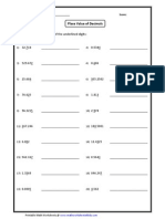 Place Value of Decimals