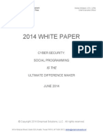 Social Programming, The Biggest Vulnerability in Cyber Risk Management and Corporate Security.