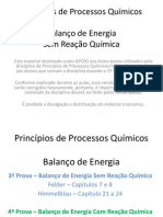 Balanço de Energia - Sem Reação Química