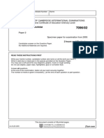 University of Cambridge International Examinations General Certificate of Education Ordinary Level