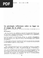 GONZALEZ REY, F. (1988) LA PSICOLOGIA Reflexiones Sobre Su Lugar en El Campo de La Salud