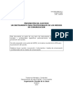 Prevención Del Suicidio. Un Instrumento para Los Profesionales de Los Medios de Comunicación