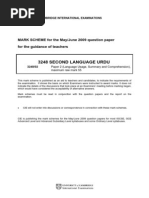 3248 Second Language Urdu: MARK SCHEME For The May/June 2009 Question Paper For The Guidance of Teachers