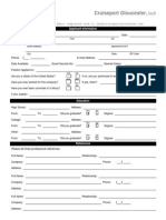 Cruiseport Gloucester,: Employment Application