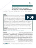 Long Term Life Dissatisfaction and Subsequent Major Depressive Disorder and Poor Mental Health