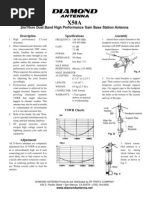 2m/70cm Dual Band High Performance Gain Base Station Antenna