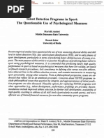 Anshel Lidor - Talent Detection Programs in Sport - The Questionable Use of Psychological Measures