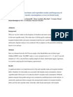 Association Between Fruits and Vegetables Intake and Frequency of Breakfast and Snacks Consumption A Cross-Sectional Study