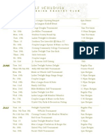 Golf Tournament Schedule