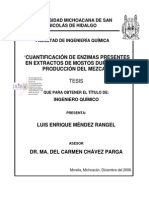 Cuantificación de Enzimas Presentes en Extractos de Mostos Durante La Producción Del Mezcal