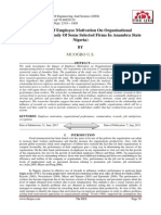 The Impact of Employee Motivation On Organisational Performance (A Study of Some Selected Firms in Anambra State Nigeria)