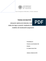 Ubicación Óptima de Hidrantes Multiusuario en Redes de Riego A Presion Mediante El Empleo Nde Modelos Le Localizacion-Asignacion