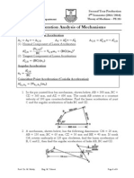 10 Exercise 5 Acceleration Analysis of Mechanisms