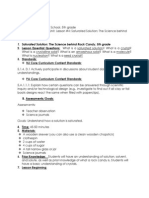 Saturated Solution-Lesson Plan