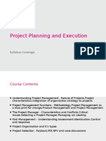 Project Planning and Execution: Syllabus Coverage