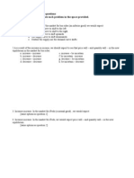 Supply and Demand Practice Questions Hint: Draw A Graph To