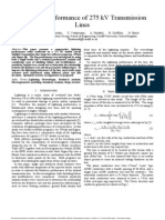 Lightning Performance of 275 KV Transmission Lines