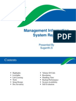 Management Information System Report: Presented by Suganthi.S