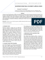 License Plate Recognition For Toll Payment Application