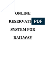 Online Reservation System For Railway