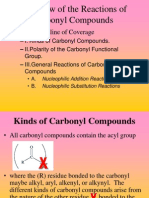 Overview of The Reactions of Carbonyl Compounds: - Topical Outline of Coverage