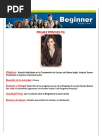 Instrucciones Sobre Como Realizar El Proyecto Del Curso Inglés Beginner PDF