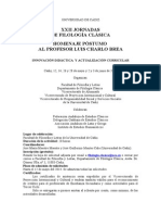 XXII Jornadas de Filología Clásica. Homenaje Póstumo Al Prof. Luis Charlo 2014