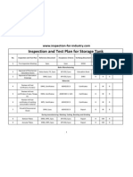 Inspection and Test Plan For Storage Tank