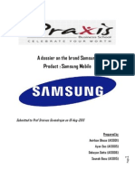 A Dossier On The Brand Samsung Product: Samsung Mobile: Submitted To Prof Srinivas Govindrajan On 10-Aug-2013