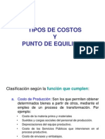 Tipos de Costos y Punto de Equilibrio