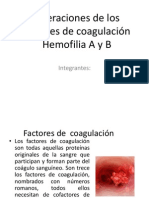 Alteraciones de Los Factores de Coagulación