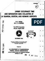 Analysis of Runway Occupancy Time and Separation Data Collected at La Guardia, Boston, and Newark Airports