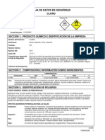 Hoja de Seguridad Del Cloro