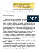 Odisha Food Processing Subsidy 2013