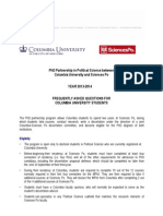 PHD Program CU SP FAQ Columbia Students 2013 2014