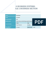 Infosys.110 Busniess Systems. Deliverable 2 Business Section 2014