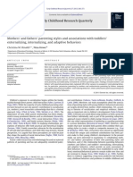 Mothers' and Fathers' Parenting Styles and Associations With Toddlers' Externalizing, Internalizing, and Adaptive Behaviors