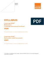 IGCSE Maths Syllabus 2014