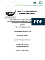 Implementación de Servidores Virtuales de La Red de Datos y Configuración de Dispositivos en El Hotel Hyatt Regency Mérida