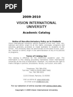 Vision International University USA - Academic Catalog