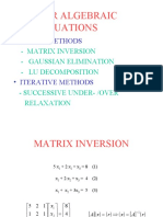 Linear Algebraic Equations: - Direct Methods